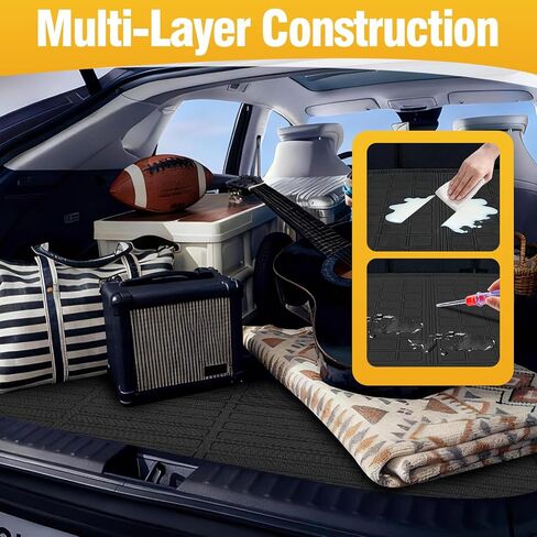 بطانة صندوق السيارة بطانات البضائع لسيارة Ford Escape 2013-2019 الحصير الخلفي لأرضية صندوق السيارة علبة التمهيد ثلاثية الأبعاد لجميع الأحوال الجوية TPE باللون الأسود in Kuwait