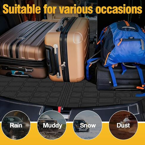 بطانة صندوق السيارة بطانات البضائع لسيارة Ford Escape 2013-2019 الحصير الخلفي لأرضية صندوق السيارة علبة التمهيد ثلاثية الأبعاد لجميع الأحوال الجوية TPE باللون الأسود in Kuwait