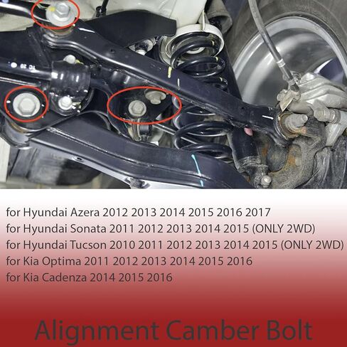2 قطعة مسامير الحدبة المحاذاة غريب الأطوار لشركة Hyundai Tucson 2010-2015 سيارة خلفية لكيا أوبتيما 2011-2016 546403R000 ذراع التحكم في التعليق السفلي كام ضبط طقم صامولة فضي in Kuwait