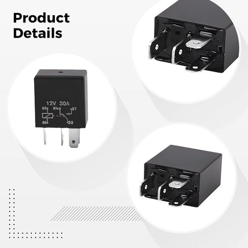 12 Volt Violet 4-Pin Relay for Oil Pump, Fuel Injection and Fog Lights, Pack of 2, 30A Load in Kuwait