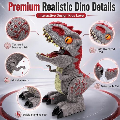 Dinosaur Toys for Kids 2-4 5-7 Years, Mist Spray Dinosaur Toy with Roar and Lights, Trex Indominus Rex Dinosaurs, Interactive No Remote Control Dino Toys 3-5 Year Old Boys Birthday Gift in Saudi Arabia