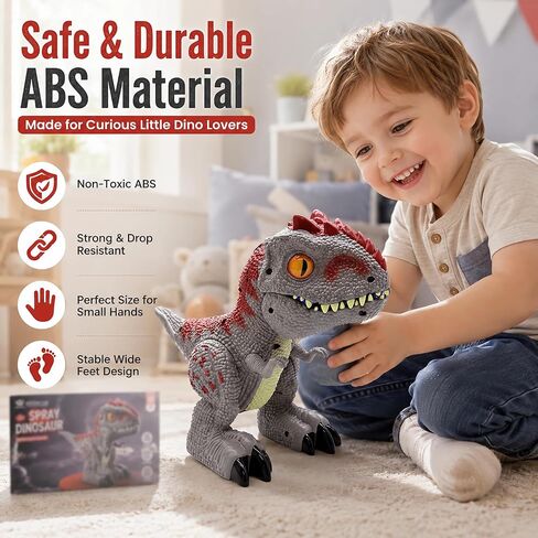 Dinosaur Toys for Kids 2-4 5-7 Years, Mist Spray Dinosaur Toy with Roar and Lights, Trex Indominus Rex Dinosaurs, Interactive No Remote Control Dino Toys 3-5 Year Old Boys Birthday Gift in Saudi Arabia