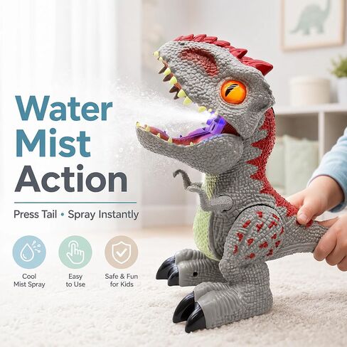 Dinosaur Toys for Kids 2-4 5-7 Years, Mist Spray Dinosaur Toy with Roar and Lights, Trex Indominus Rex Dinosaurs, Interactive No Remote Control Dino Toys 3-5 Year Old Boys Birthday Gift in Saudi Arabia