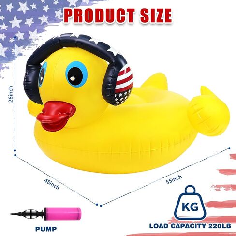 Inflatable Duck Pool Floats Adult - USA 4th of July Pool Float,Giant Patriotic Blow Up Rubber Duck Lake Raft,American Fourth of July Pool Floaties for Summer Beach Swimming Party Decoration in Saudi Arabia
