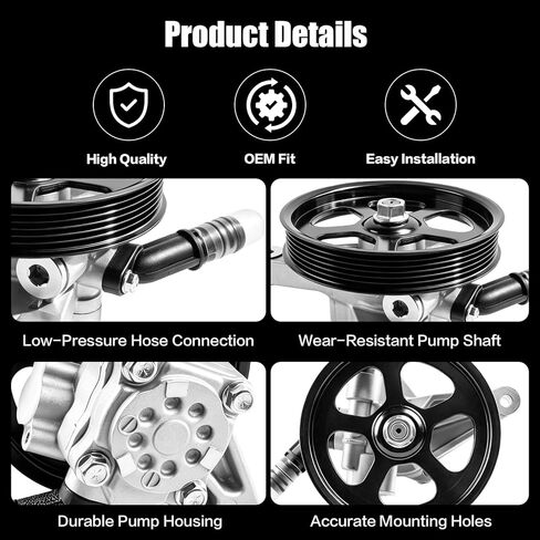 مضخة توجيه كهربائية مع بكرة لهوندا أكورد 2003-2007 3.0L V6، أكورا MDX 2003-2006 3.5L V6، يستبدل OE 21-5349 56110-RCA-A01 in Kuwait