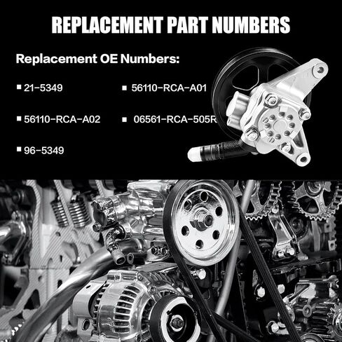مضخة توجيه كهربائية مع بكرة لهوندا أكورد 2003-2007 3.0L V6، أكورا MDX 2003-2006 3.5L V6، يستبدل OE 21-5349 56110-RCA-A01 in Kuwait