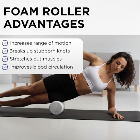 THERABAND Foam Roller, 36" Long High Density Pro Foam Roller Tool for Post-Workout Recovery & Pre-Workout Warm-Up, Roll Out Muscle Soreness, 6" Diameter, White in Saudi Arabia