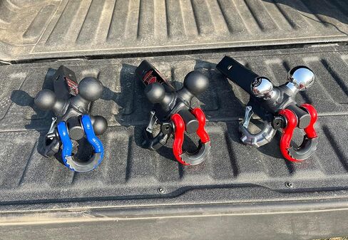 TOPTOW Trailer Hitch Tri-Ball Hitch Mount w/Matte Black Triple Hitch Balls 1-7/8-inch, 2-inch, 2-5/16-inch, Multi-fit for 2 inch Trailer Hitch Receiver, Blue Shackle in Kuwait
