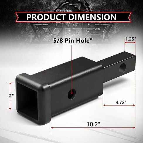 XPE 1-1/4" to 2" Trailer Hitch Adapter, 6-1/4" Extension Length, 350 lbs TW in Saudi Arabia