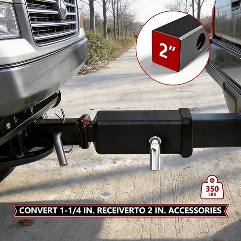 XPE 1-1/4" to 2" Trailer Hitch Adapter, 6-1/4" Extension Length, 350 lbs TW in Saudi Arabia