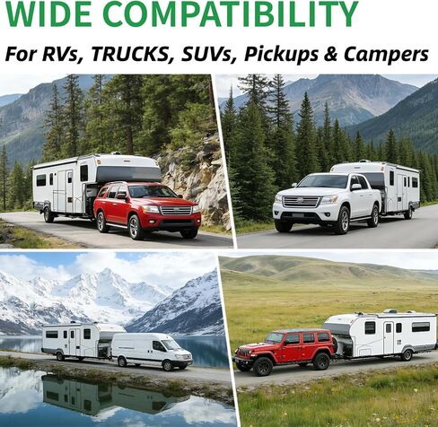 7 Pin to 4 Pin Trailer Adapter 8ft Coiled Cable, 7 Way Blade to 4 Way Flat Trailer Plug Adapter Waterproof, Heavy Duty Tow Light Wiring Trailer Connector for RV, Truck & Vehicles in Saudi Arabia