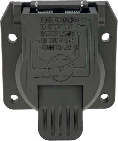 56038366AB المصد الخلفي 7-Way Trailer Tow Connector Plug for 2001-2010 Dodge Ram 1500 2500 3500 1998-2016 Je-ep Wrangler Grand Cherokee Dodge Dakota Durango Chrysler 300 استبدال 56038366 7-Pin RV Blade in Kuwait