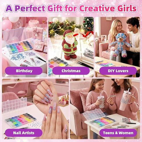 Bedazzling Kit 40000Pcs 40 Colors Jelly Rhinestones, 3mm Multicolor Resin Flatback Gems for Diamond Art with Storage Tray, Bazzling kit with 3Pcs 10ml B7000 Glue for Nail Art Crafting Book Shoes in Kuwait
