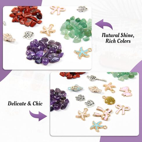 Yinjere Jewelry Making Supplies Kit, 1280pcs Crystal Beads, 32 Colors Gemstone Beads for Jewelry Making, Friendship Bracelet Kit, Bracelet Making Kit, Beads for Earrings, Necklaces DIY in Kuwait