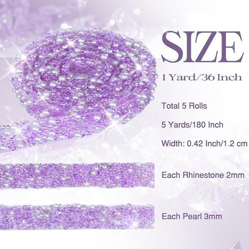 5 Rolls 5 Yards Rhinestone Strips, 0.47 Inch Shiny Lake Blue Diamond Tape, Bling Self Adhesive Crystal Trim, Pearls Rhinestone Tape for DIY Phone Cases & Crafts in Saudi Arabia