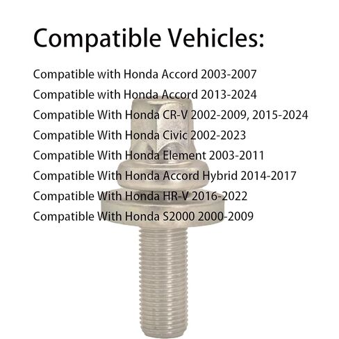 عبوة واحدة 90017-PCX-013 مسمار بكرة كرنك المحرك وغسالة متوافقة مع 2013-2024 Honda Accord، 2015-2024 CR-V، 2002-2023 Civic، 2003-2011 Element، 2016-2022 HR-V in Kuwait