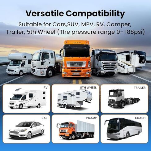 4.3" Trailer Tire Pressure Monitoring System with 10 Sensors, RV TPMS with 5 Alert Modes, Solar Power Wireless TPMS, 80ft Sensing Distance Tire Pressure Monitor for Trailers, Heavy Trucks in Saudi Arabia