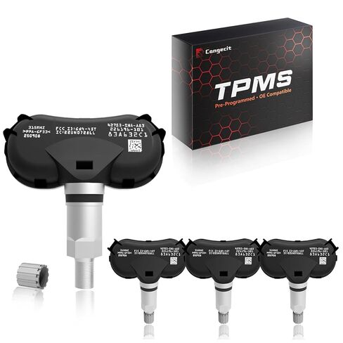 315 ميجا هرتز TPMS، مستشعر ضغط الإطارات المبرمج مسبقًا مناسب لسيارة Honda Civic (2005-2014)، Odyssey (2011-2020)، Fit (2009-2014)، Element (2009-2011)، Insight (2009-2022) (4 قطع) in Kuwait