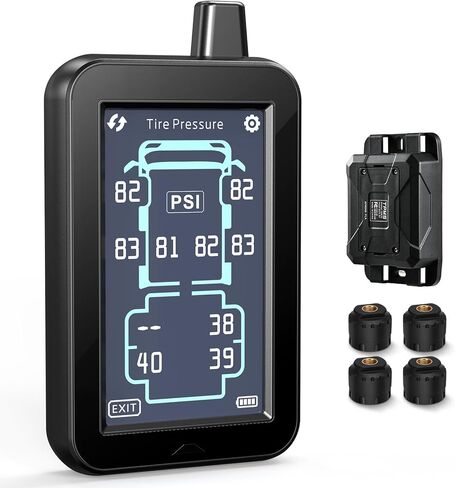 نظام مراقبة ضغط الإطارات GUTA RV، نظام مراقبة ضغط الإطارات مع شاشة LCD ملونة مقاس 4.3 بوصة تعمل باللمس، TPMS مع 10 أجهزة استشعار و6 أوضاع إنذار، معزز الإشارة، 0-188PSI للعجلة RV/المقطورة/العجلة الخامسة in Kuwait