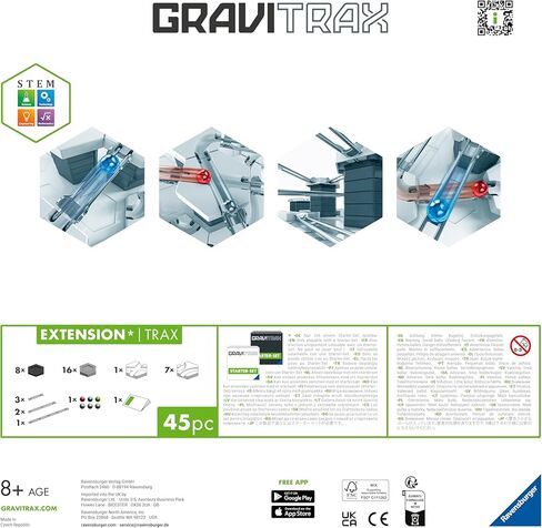 Ravensburger GraviTrax: Trax Expansion Set | Enhance Your Marble Run Experience | STEM Toy for Kids Ages 8 and Up | Compatible with All GraviTrax Systems | Ranked No.1 Marble Run System in The U.S in Kuwait