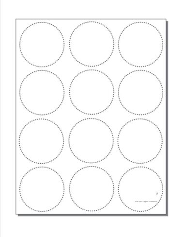 Print-Ready 2-1/4" Diameter Circle-Perforated Button Blanks, 12-UP on 8-1/2" x 11" White 24lb Bond Paper - 100 Sheets / 1200 Buttons in Saudi Arabia