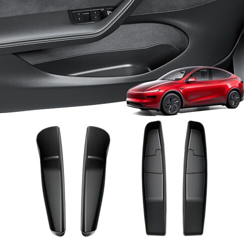 Wigoo 2026 Upgrade Tesla Model 3 Highland Accessories Door Pocket Liners [Protective Design & Neat Organization] Door Side Storage Box for Tesla Model 3 Highland 2024~2026 [4 PCS] in Saudi Arabia