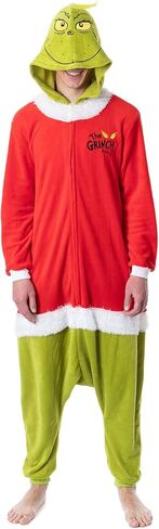 بدلة The Grinch Santa ذات القلنسوة للرجال، بيجامة من قطعة واحدة in Saudi Arabia