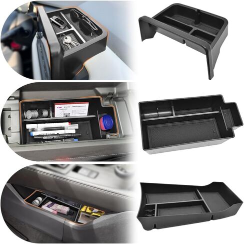 3PCS Center Console Organizer for 2021-2026 Nissan Rogue S/SV/Rock Creek Accessories, Dashboard Storage Tray + Armrest Box + Lower Console Organizer Durable ABS (Only Fit 8-Inch Screen) in Saudi Arabia