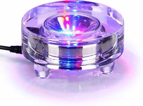 قاعدة إضاءة LED - حامل عرض متغير متعدد الألوان، لوحة قاعدة مضيئة لفن الزجاج الكريستالي ثلاثي الأبعاد، تماثيل صغيرة، أكريليك، قاعدة مثمنة مضاءة (فضية مقعرة) in Kuwait
