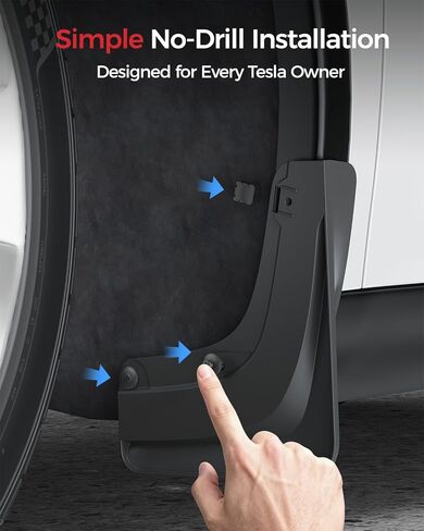 2026 Mud Flaps for Tesla New Model Y Juniper Accessories [Protect Paint, No Drilling Installation] All-Weather Splash Guards for Model Y Juniper 2025-2026, Black (Set of 4) in Saudi Arabia