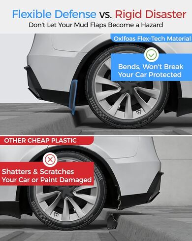 2026 Mud Flaps for Tesla New Model Y Juniper Accessories [Protect Paint, No Drilling Installation] All-Weather Splash Guards for Model Y Juniper 2025-2026, Black (Set of 4) in Saudi Arabia