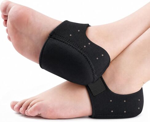 Black Heel Protectors, Heel Cups for Heel Pain Relief – Gel Heel Cushion Pads for Heel Spurs, Cracked Heels, Plantar Fasciitis, Achilles Tendonitis, Women 9.5-13 Men 8.5-14 in Saudi Arabia