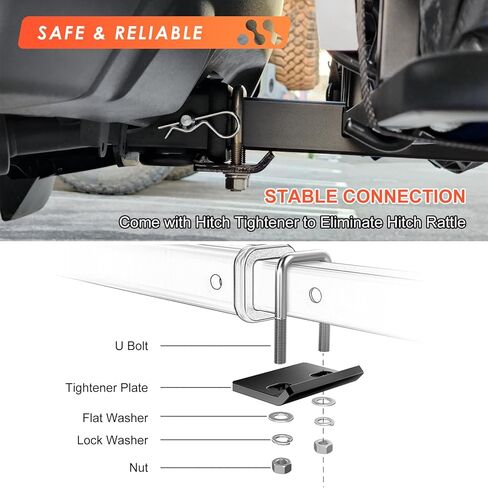 سلة حامل البضائع MeeFar Hitch Mount مقاس 53 بوصة × 19 بوصة × 5 بوصة + حقيبة شحن مقاومة للماء (51 بوصة × 17 بوصة × 18 بوصة)، سعة حمل تصل إلى 500 رطل تناسب جهاز استقبال 2 بوصة مع مثبت وصلة وشبكة وأشرطة in Kuwait