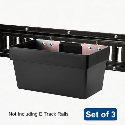3 Pack Heavy Duty E Track Storage Bins, E-Track Accessories Tool Organizer for Enclosed Trailer, Truck, Cargo Van, Garage, Durable Plastic Storage Baskets for E-Track Rail System, 13 Inch in Saudi Arabia