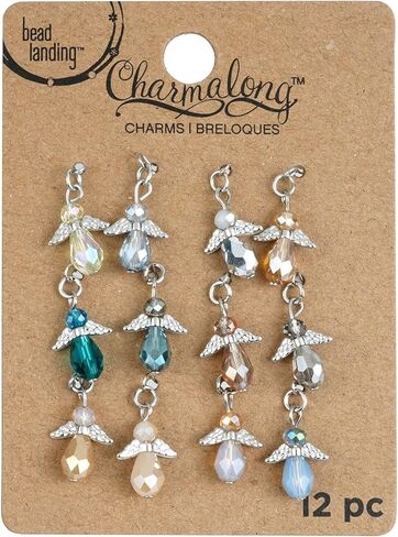 حبة الهبوط 12 عبوة: 12 قيراط. (إجمالي 144) حلية Charmalong™ متعددة الألوان من الروديوم الملائكية in Kuwait