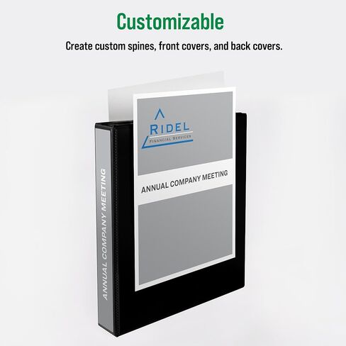 3 مجلدات حلقية من Office Essentials Economy View، حلقات دائرية 1.5 بوصة، عمود فقري 2.1 بوصة، سعة 275 ورقة، مجلدات سوداء (12 حزمة من 03427) in Kuwait
