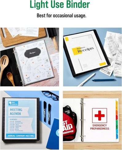 3 مجلدات حلقية من Office Essentials Economy View، حلقات دائرية 1.5 بوصة، عمود فقري 2.1 بوصة، سعة 275 ورقة، مجلدات سوداء (12 حزمة من 03427) in Kuwait