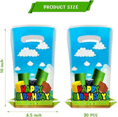 OULUN 30Pcs Super Bros Party Gift Bags,Cartoon Game Party Candy Bags,Girl and Boy Birthday Supplies Decorates in Saudi Arabia