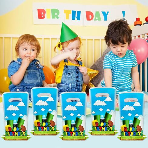 OULUN 30Pcs Super Bros Party Gift Bags,Cartoon Game Party Candy Bags,Girl and Boy Birthday Supplies Decorates in Saudi Arabia