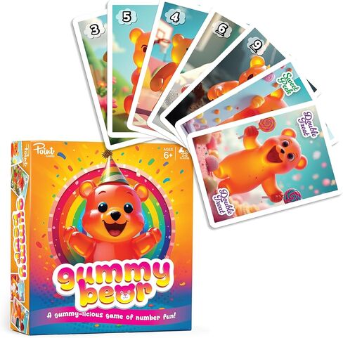 لعبة Point Games Gummy Bear Card Game، لعبة ممتعة لاستراتيجية الرياضيات والذاكرة للأطفال والعائلات - تتضمن 54 بطاقة وبطاقات عمل - للأعمار من 6 سنوات فما فوق - من 2 إلى 6 لاعبين in Kuwait