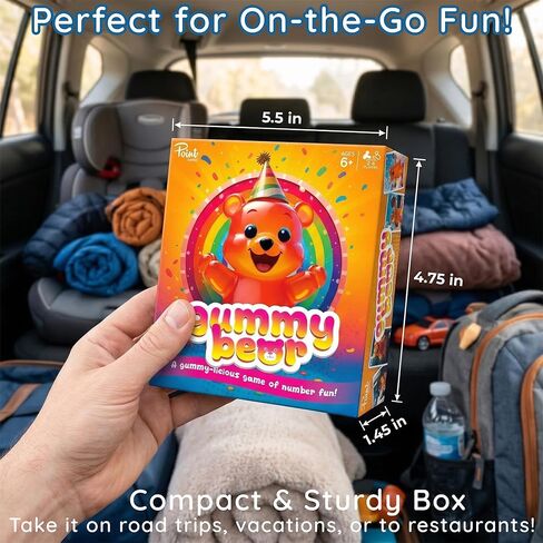 لعبة Point Games Gummy Bear Card Game، لعبة ممتعة لاستراتيجية الرياضيات والذاكرة للأطفال والعائلات - تتضمن 54 بطاقة وبطاقات عمل - للأعمار من 6 سنوات فما فوق - من 2 إلى 6 لاعبين in Kuwait