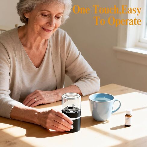 Portable Small Electric Pill Crusher, Grind Pills to Fine Powder for Elderly, Rechargeable & Washable, with Safety Lock, Perfect for Pets Nursing Home, with Pill Organizer Travel Essential in Saudi Arabia