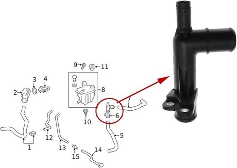16577-37070 Tube Radiator Coolant Hose Adapter Pipe Radiator Fit For Toyota Fit For Corolla 2020 2021 2022 1.8L ALTIS 2019-2023 165770T200 in Saudi Arabia
