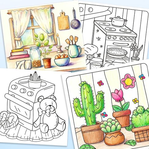 Coloring Book Set for Adults,Cute Coloring Book for Adults Relaxation with 80Patterns, Super Cute Animal Characters with Easy and Simple Designs for Relaxation in Saudi Arabia