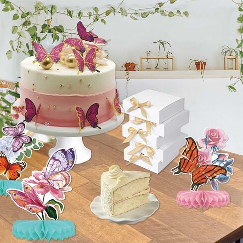 12 Pieces Butterfly Party Centerpieces for Tables Spring Birthday Party Decoration Spring Honeycomb Table Topper Centerpiece Spring Wildflower Theme Party Supplies for Birthday Baby Shower Decorations in Kuwait