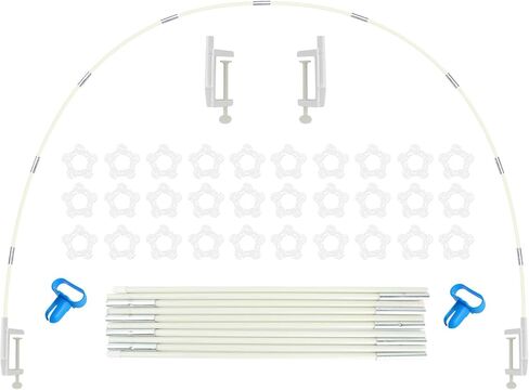 AXHJ 13Ft Adjustable Balloon Arch Stand Kit, New Reusable Table Balloon Arch Kit with Base High Strength Glass Fiber Pole for DIY Party Wedding Birthday Baby Shower Kids Decorations，White in Saudi Arabia