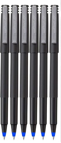 Roller Rollerball Pens, Micro Point (0.5mm), Blue Ink, 6 Count, Bundle with Plastic Reusable Pouch in Saudi Arabia
