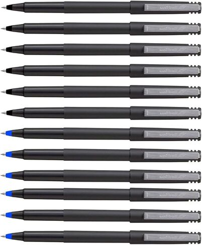 Roller Rollerball Pens, Micro Point (0.5mm), Blue Ink, 6 Count, Bundle with Plastic Reusable Pouch in Saudi Arabia
