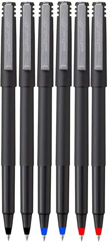 Roller Rollerball Pens, Micro Point (0.5mm), Blue Ink, 6 Count, Bundle with Plastic Reusable Pouch in Saudi Arabia