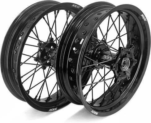 KKE 17'' inch Supermoto Wheels Fit For SUZUKI DRZ400S DRZ400SM 2005-2024 DRZ400 DRZ400E 3.5/4.25 Street Wheels Black Hubs Set in Saudi Arabia